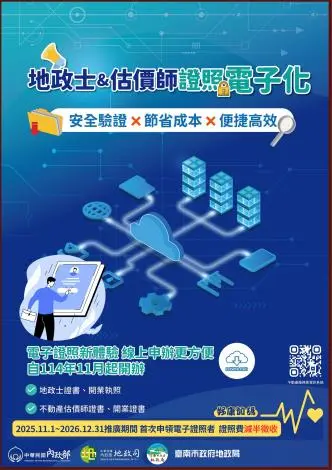 台南地政士、估價師注意!11/1起證照全面電子化,申辦費用限時半價