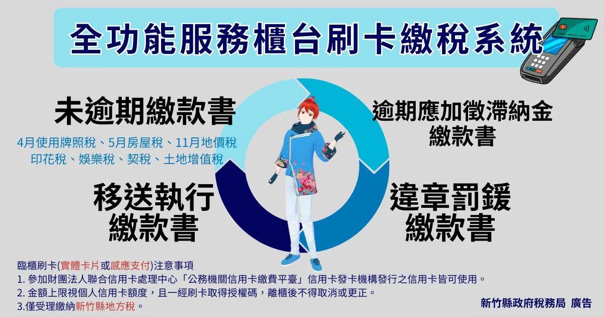 補發稅單免奔波!新竹縣稅務局推「一站式」刷卡、行動支付繳稅服務