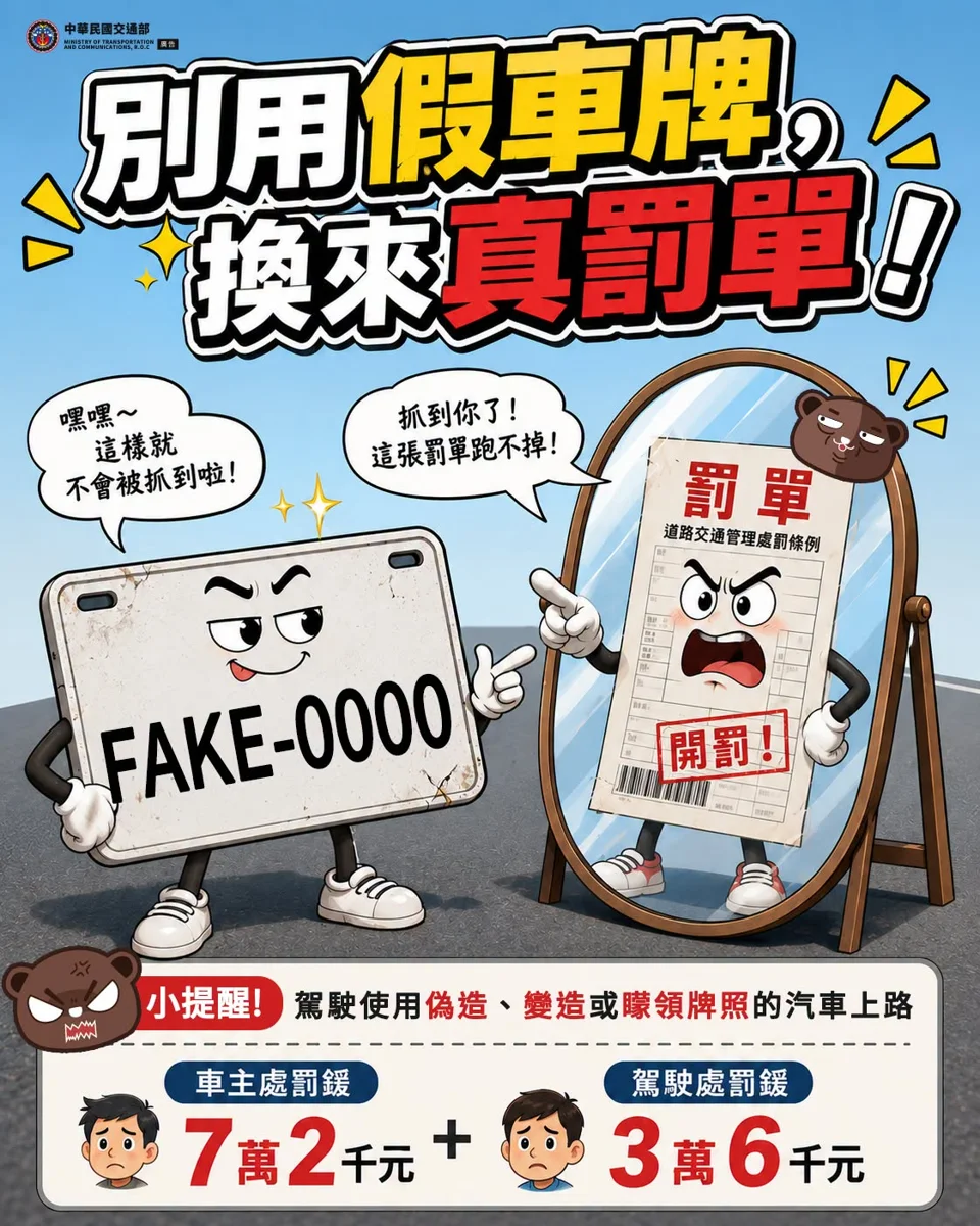 假車牌上路必抓!交通隊警告:車主、駕駛都將面臨重罰