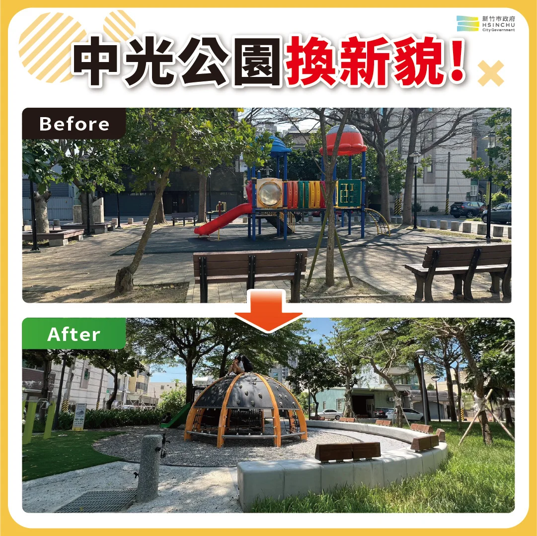 斥資近千萬!新竹南寮「中光公園」全新啟用 穹頂攀爬架成溜小孩新亮點