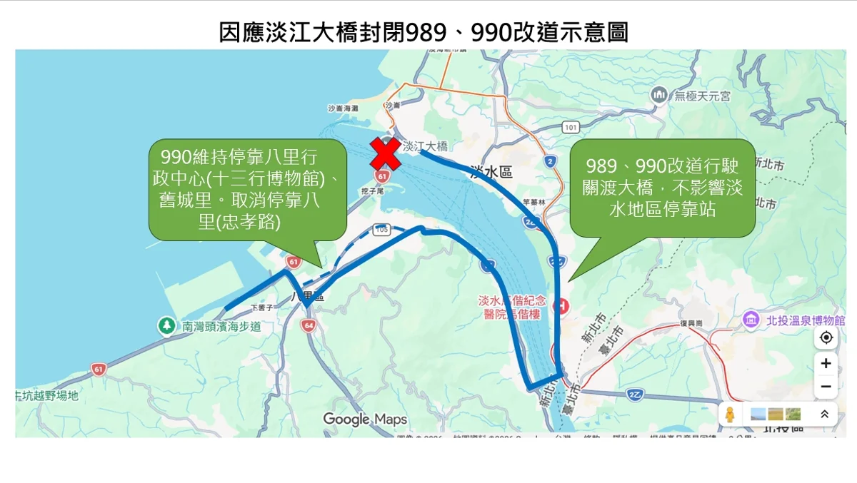 強颱巴威逼近!淡江大橋今晚8時封閉 多條公車路線停駛、改道一次看