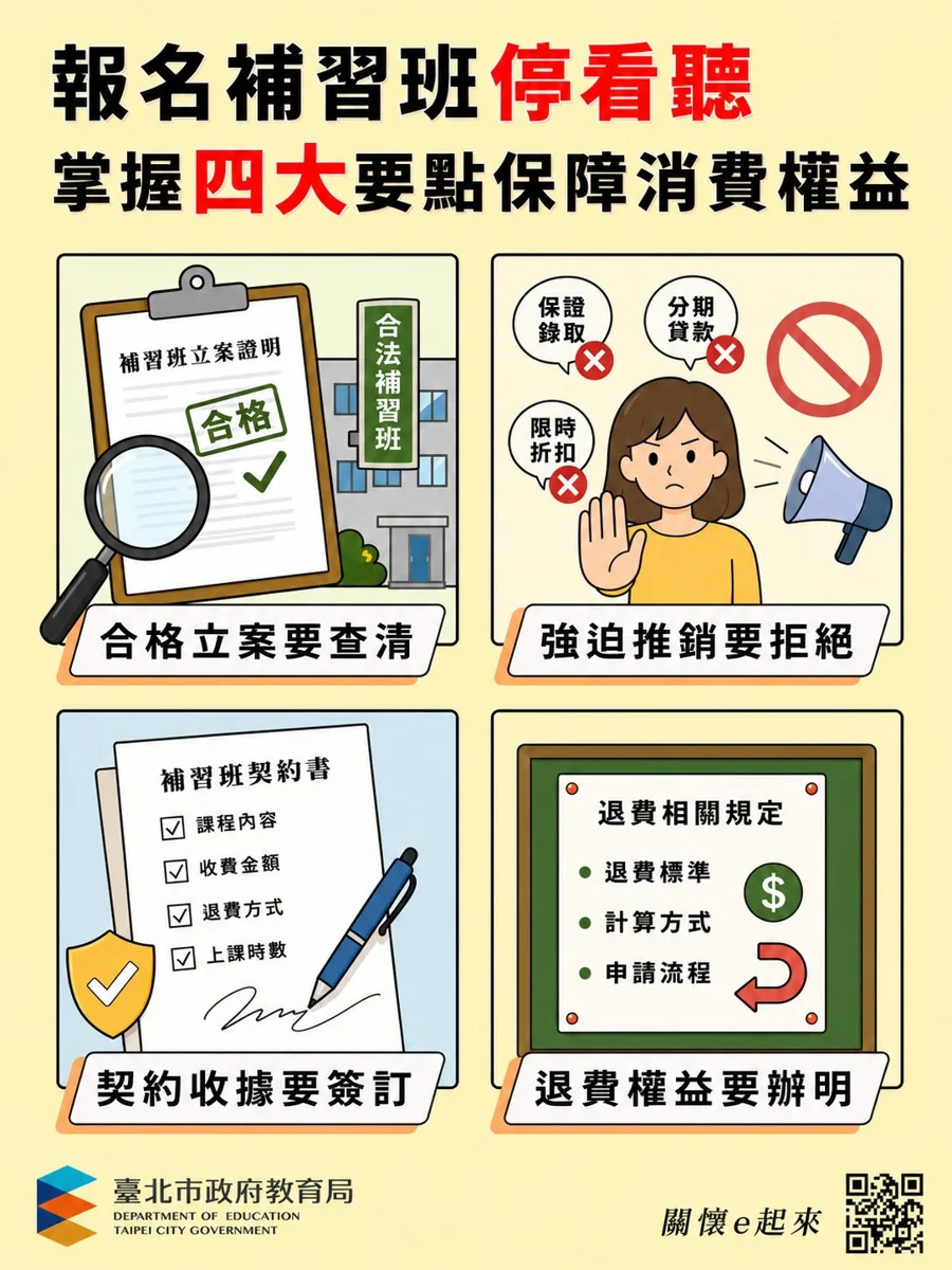 暑假報名補習班怕踩雷?北市教育局曝「4大要點」保障消費權益