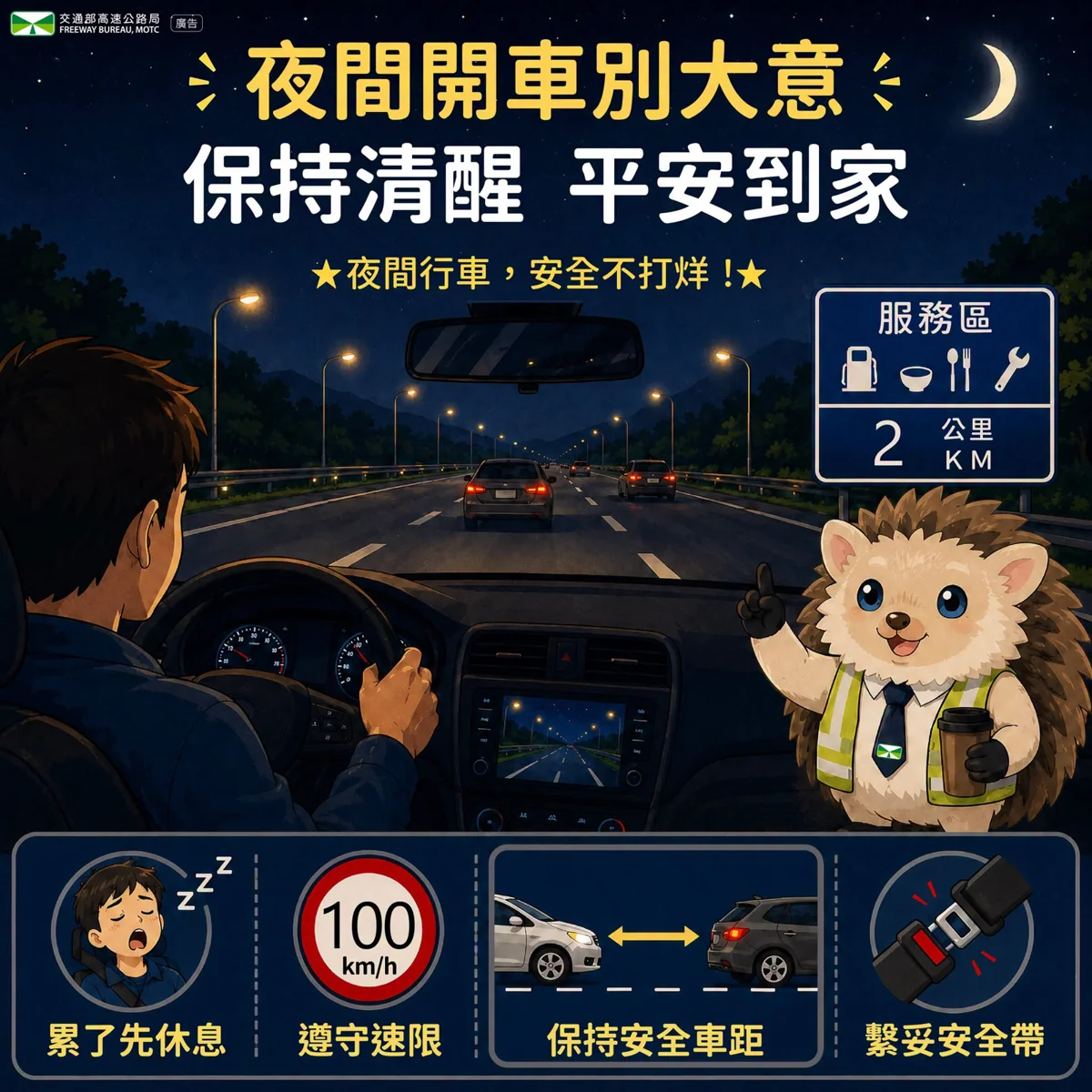 夜間開車別大意!交通隊點出4大保命關鍵:這點最常被忽略