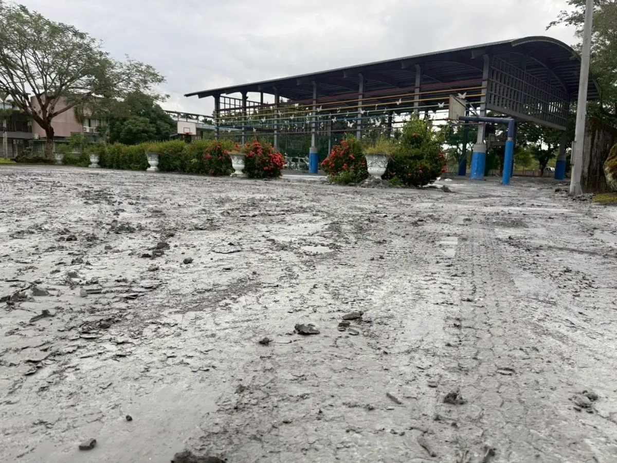 鳳凰颱風挾豪雨重創！萬榮國中慘遭泥沙灌入，花蓮縣府急派山貓搶通還校園安全