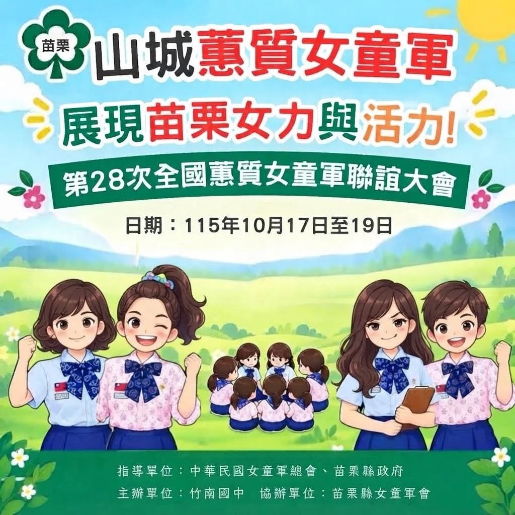 苗栗66人出征全國蕙質女童軍大會!2027年接棒主辦展現山城魅力