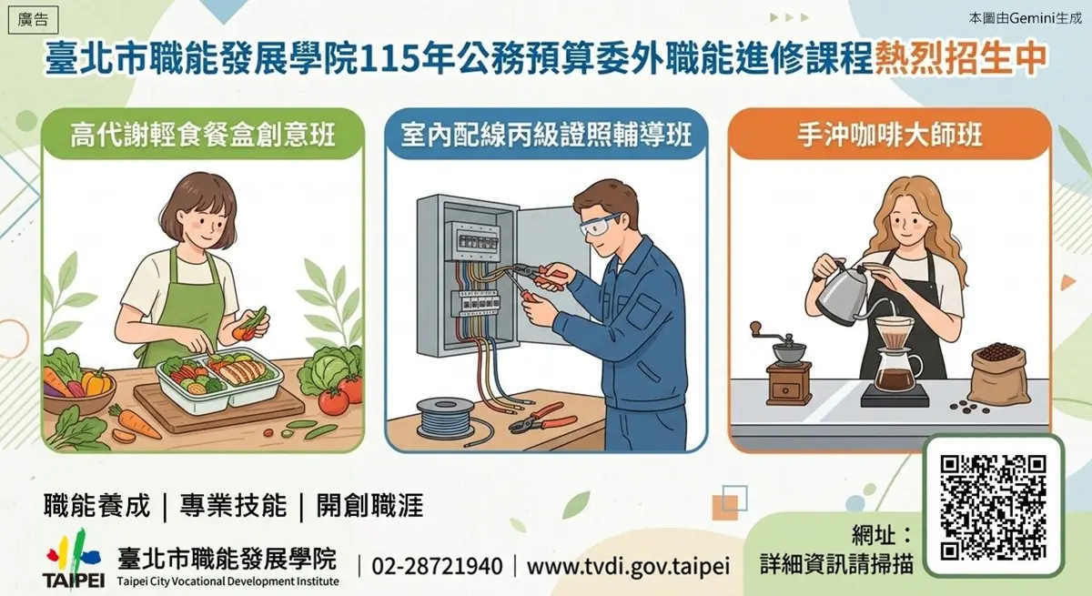 北市職訓班招生!手沖咖啡、健康餐盒班助你圓「頭家夢」