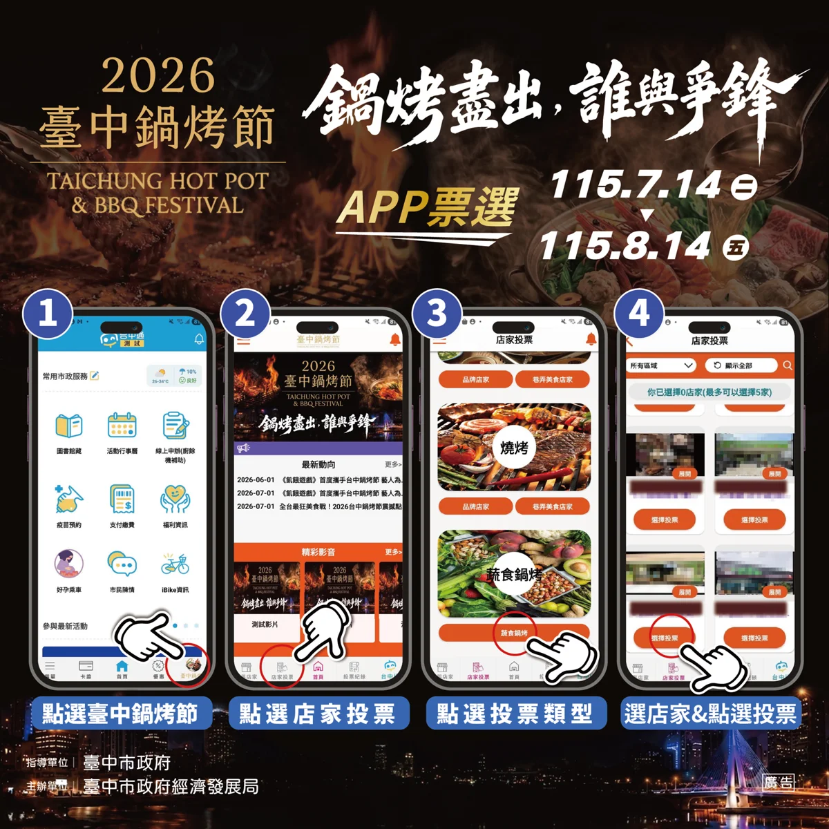 2026台中鍋烤節7/14熱血開跑!投票抽萬元抵用券與日本機票,超狂名店優惠懶人包大公開