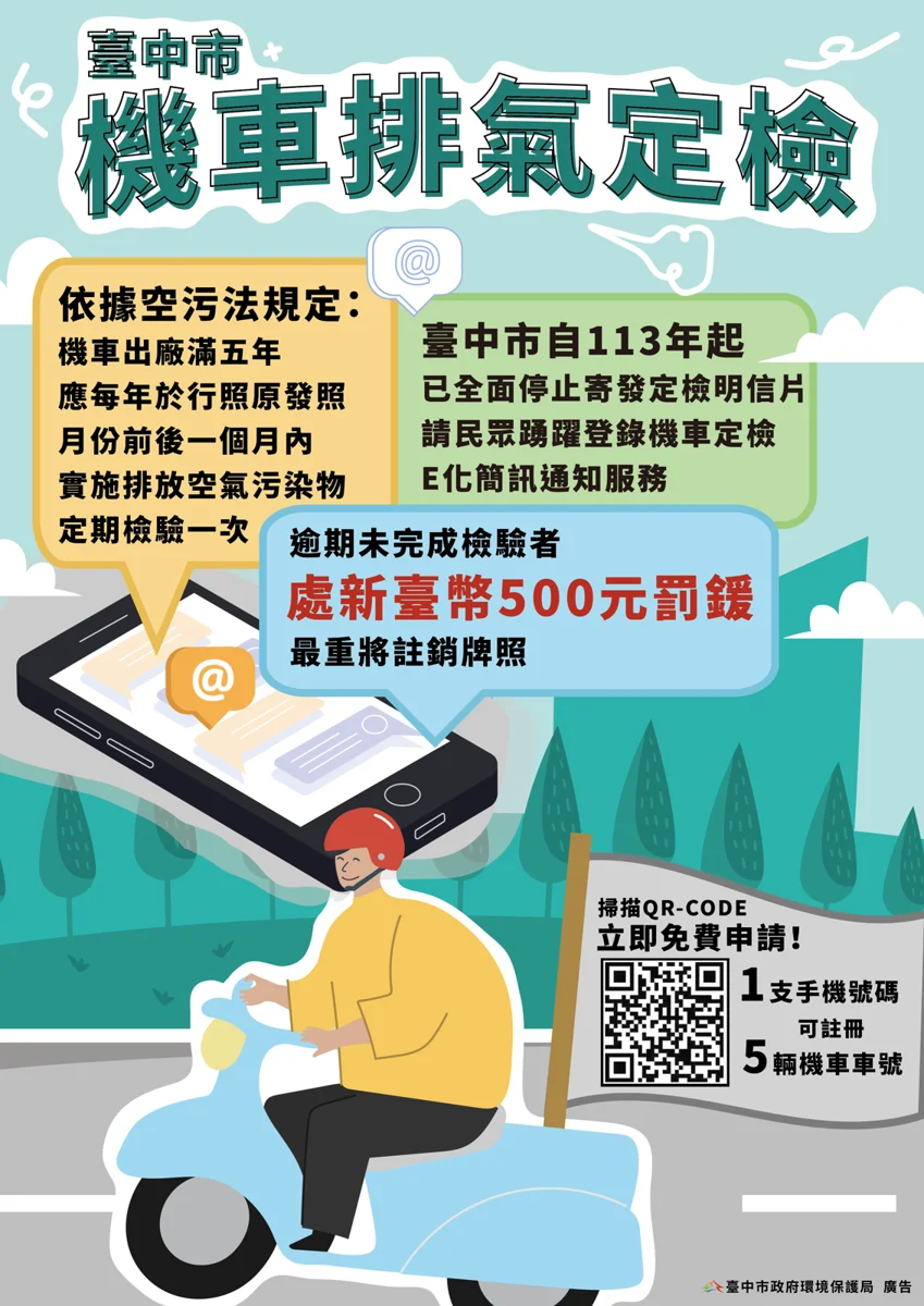 守護空氣品質有功!台中環保局表揚20家績優機車排氣檢驗站