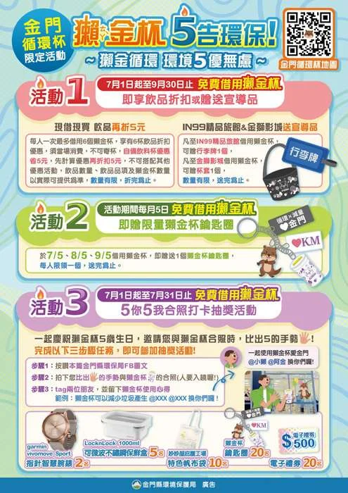 借杯就能抽Garmin手錶!金門「獺金杯」五週年慶,3大好康活動大公開