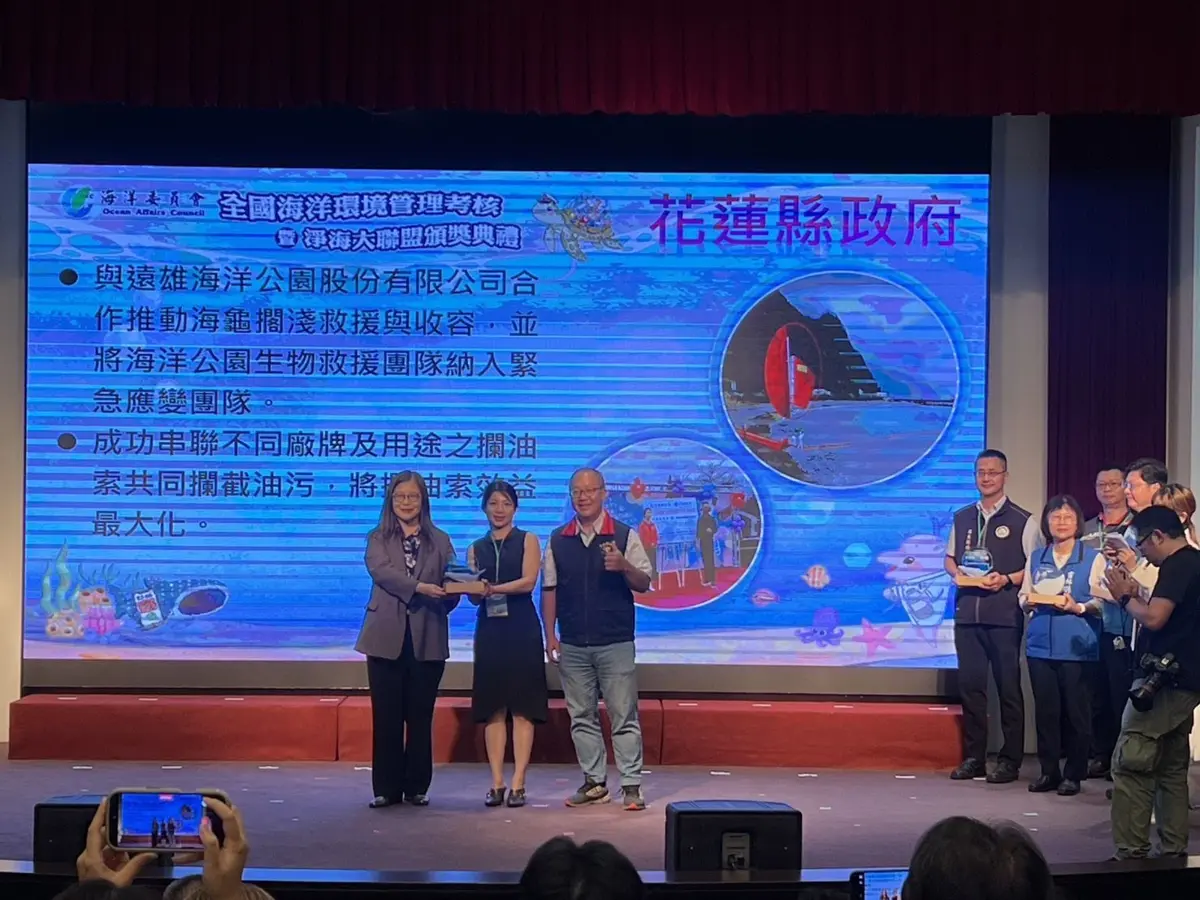 花蓮海洋管理全國第一!廢漁網變黃金、海龜救援獲「特優」肯定