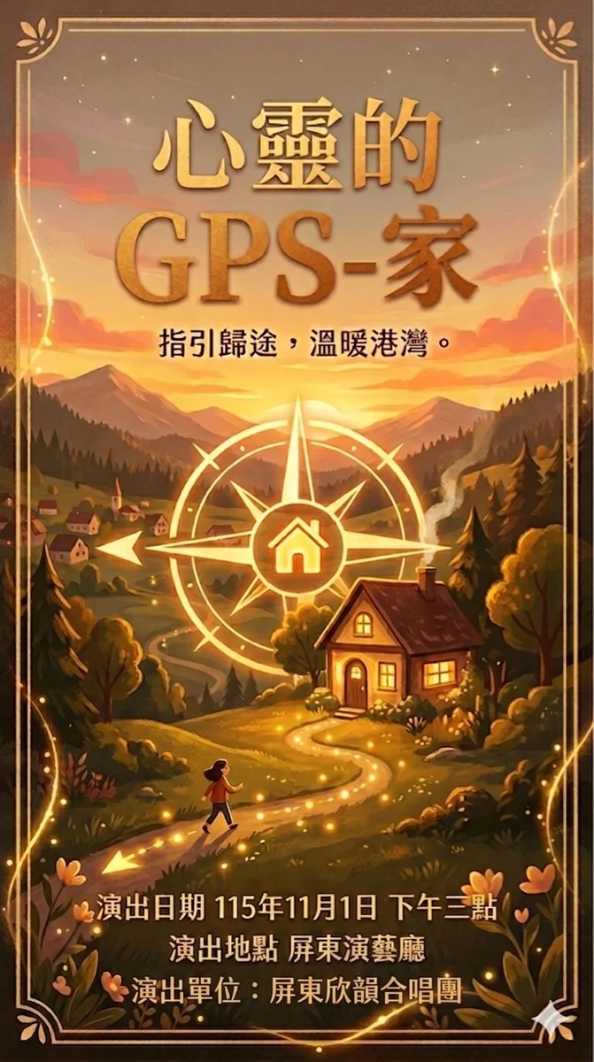 屏東欣韻合唱團《心靈的GPS~家》音樂會 11月1日暖心登場