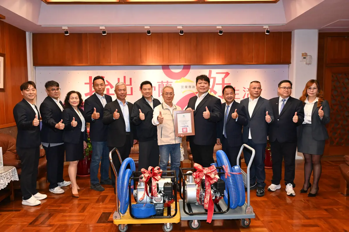 宜蘭溪南水患惡夢有解?建商公會豪捐10台「救命神器」,代理縣長林茂盛親自感謝!