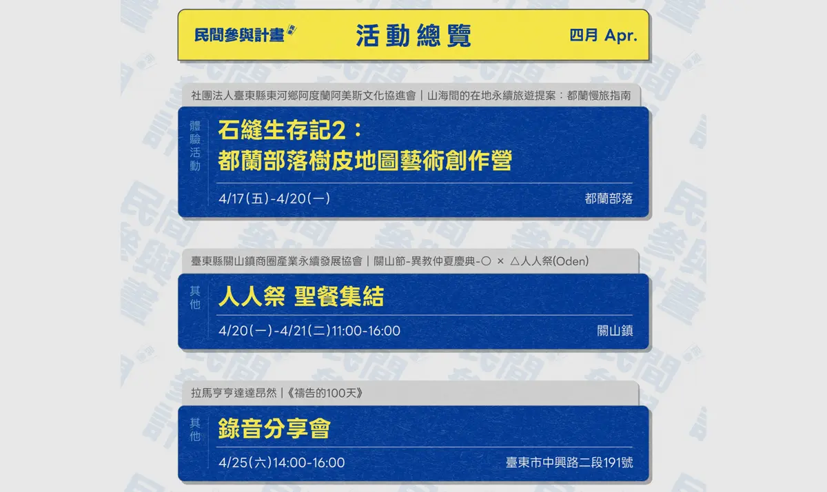 圖片來源:台東藝文平台-藝文活動