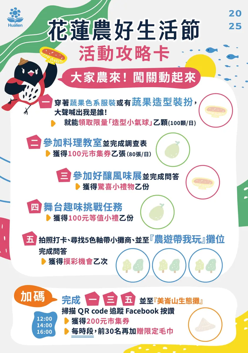 花蓮「農好生活節」週末登場!5大任務闖關免費拿200元市集券,地點就在知卡宣
