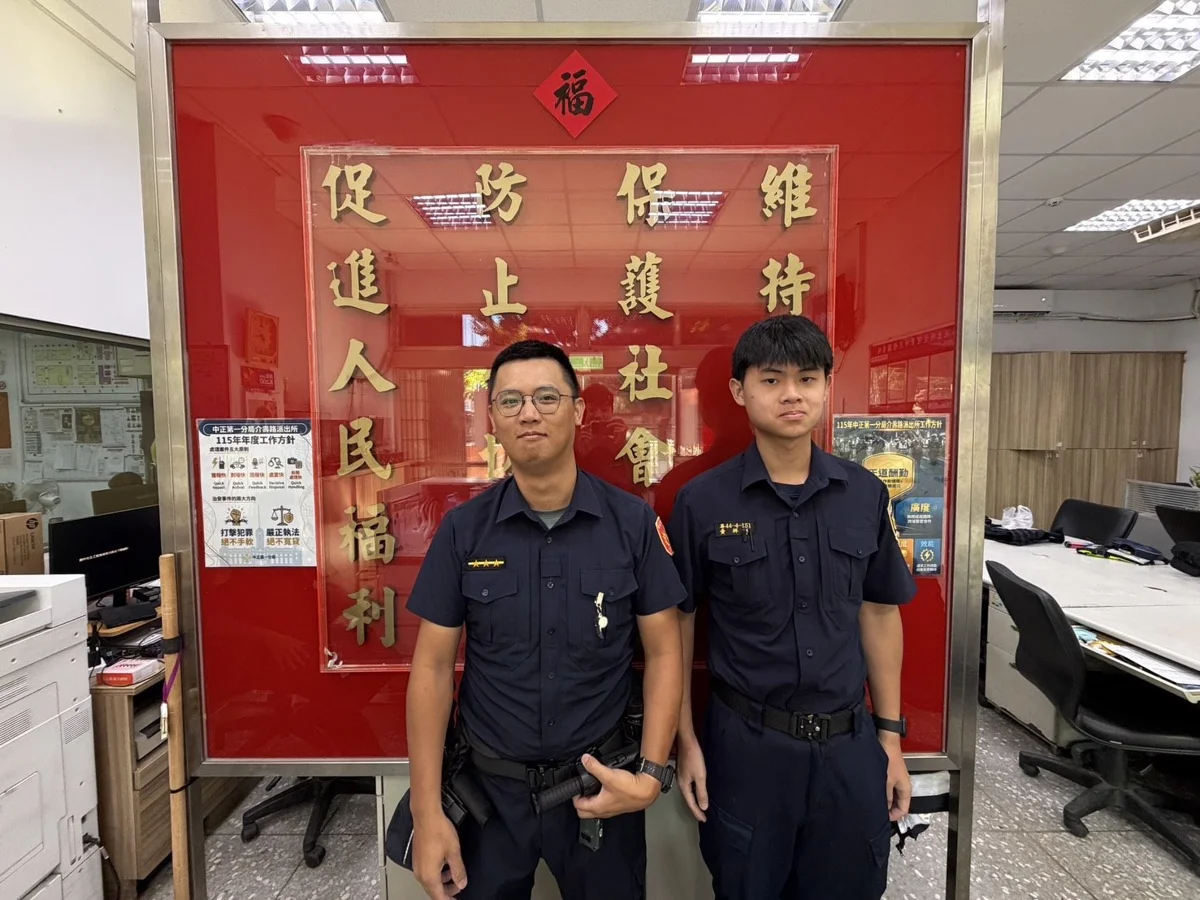 七旬失智翁搭小黃迷途 中正一分局警專實習生暖心陪伴助返家