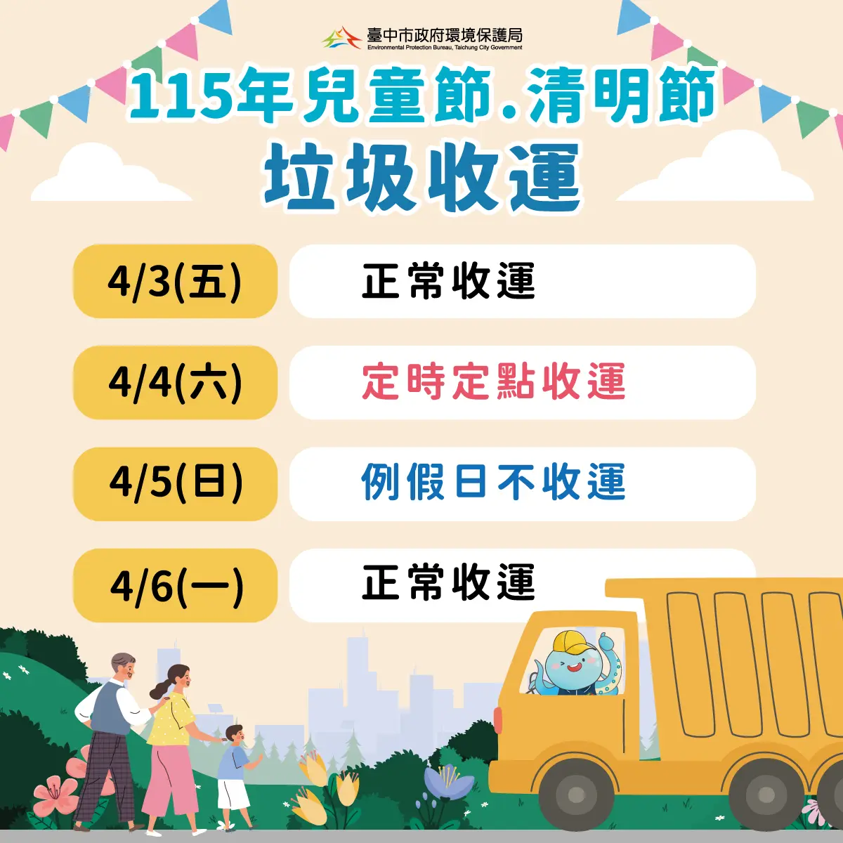 台中清明連假垃圾車「這天」停收!4天收運時間懶人包一次看