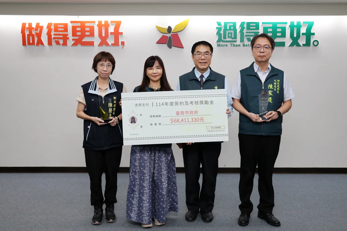台南市促參招商奪全台第二!狂拿6800萬獎勵金 黃偉哲:公私協力創雙贏