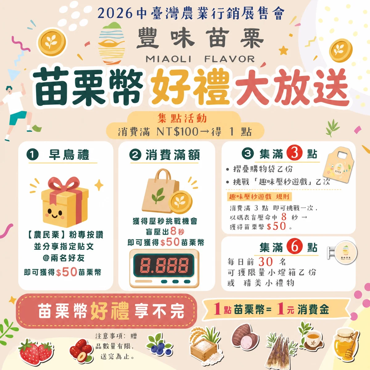2026中臺灣農業展售會熱鬧登場!「豐味苗栗館」多重好康等你拿
