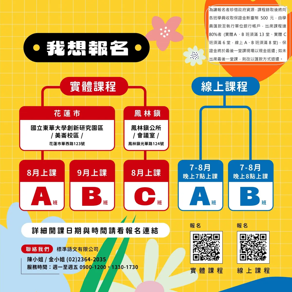 花蓮縣政府商務英語課程延至7月底