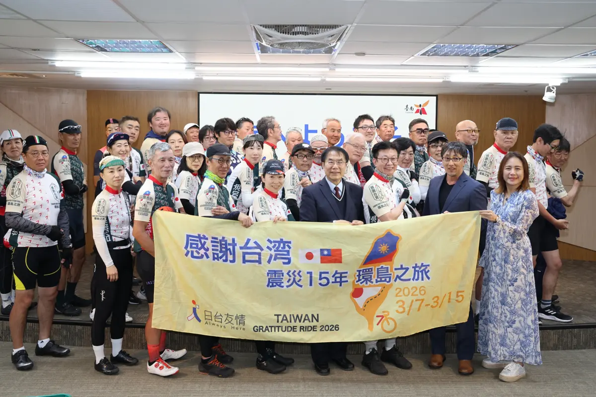 「像回到家!」日本自行車環台感恩團抵台南,黃偉哲端美食盛讚:台日友誼如兄弟