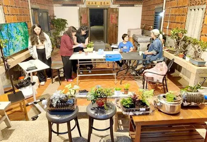 金門百年古厝變身療癒花園!湖峰民宿沙龍結合花藝與心靈,廢棄物巧手變盆栽