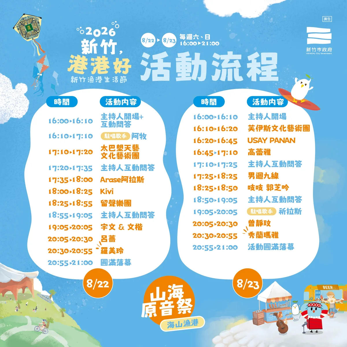 週末必看！2026新竹漁港生活節「山海原音祭」嗨翻海山漁港 [內有50元優惠]