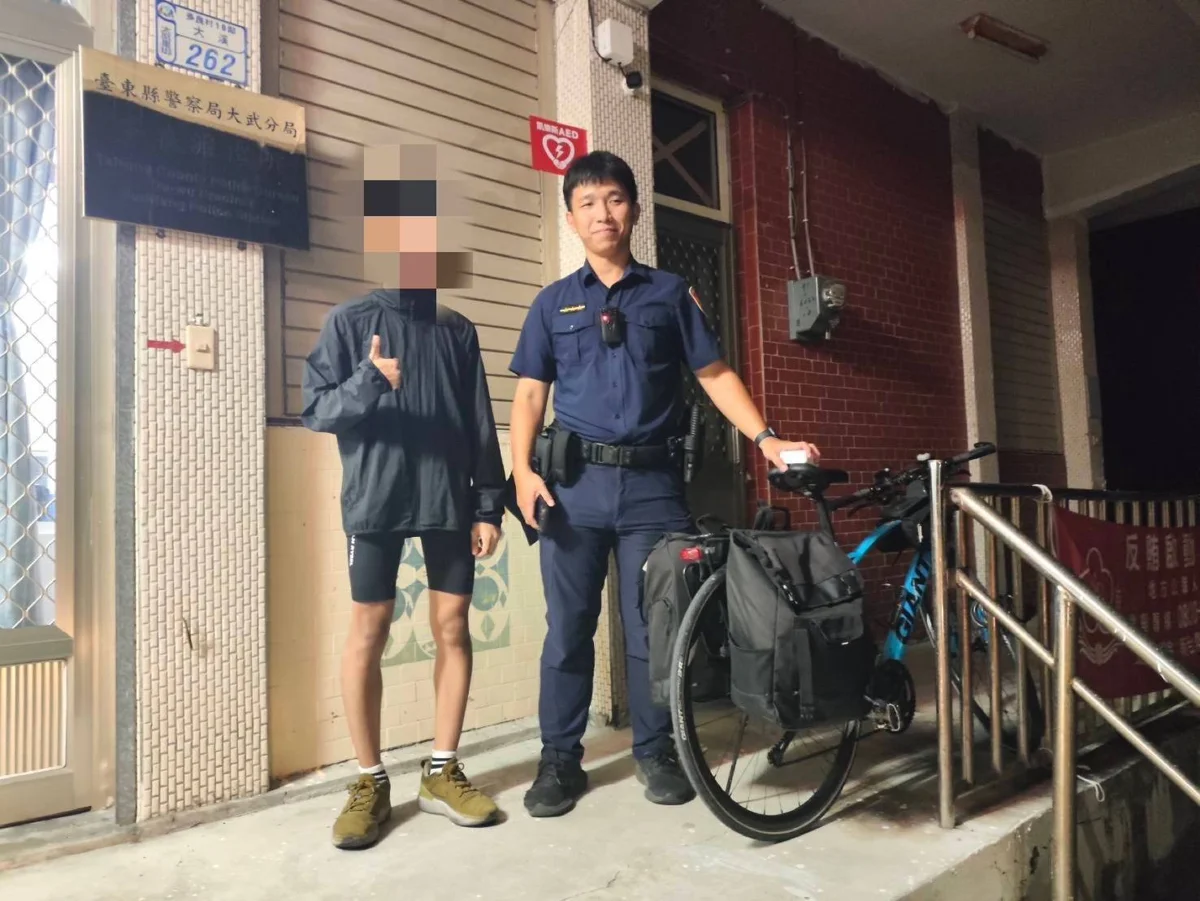 單車環島體力透支卡台9線!多良暖警「代騎」助騎士圓夢