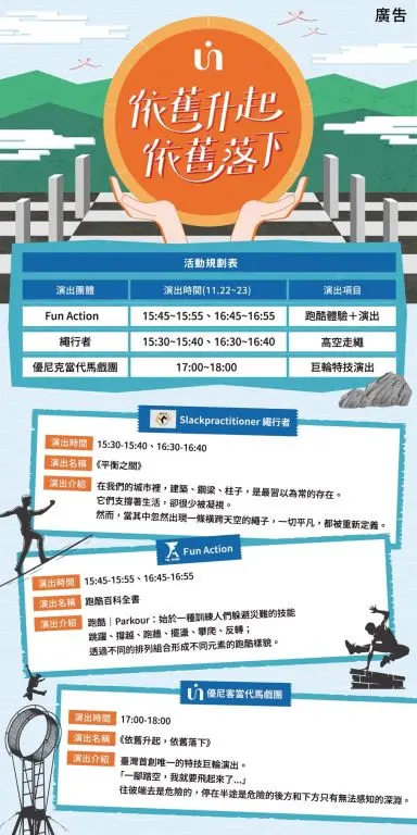 花蓮日出大道化身馬戲舞台 「依舊升起,依舊落下」挑戰視覺極限