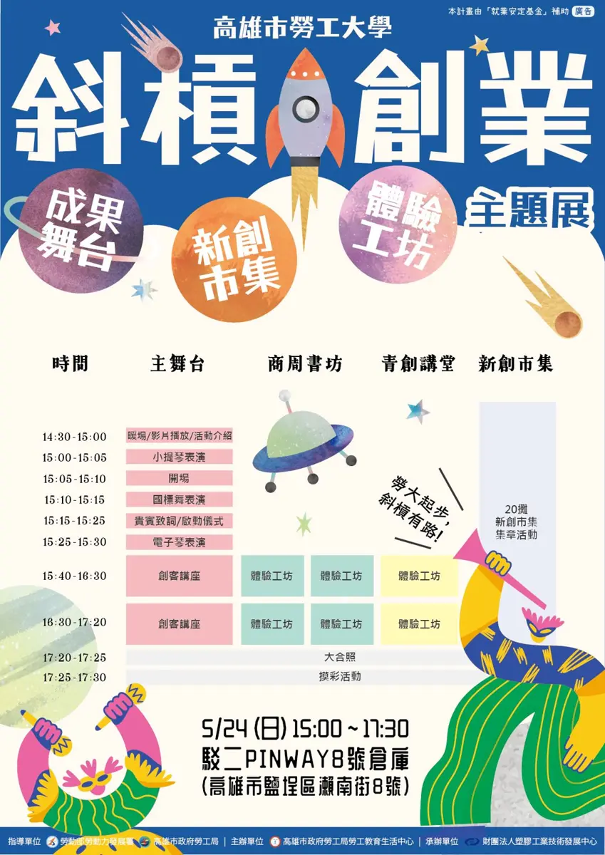 高雄駁二變身斜槓基地!勞工大學成果展5/24登場,免費講座、市集等你來