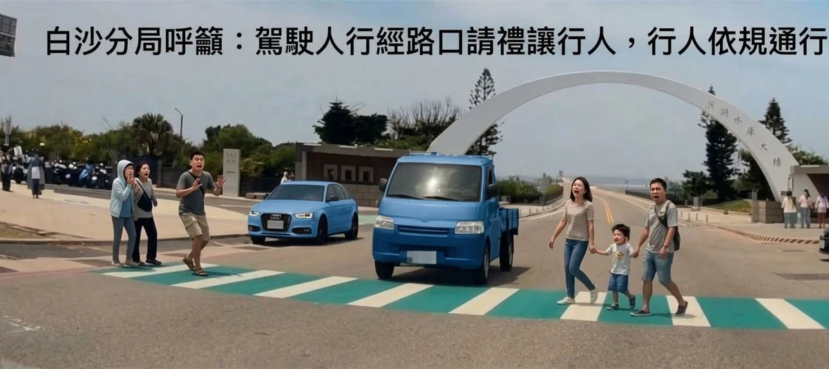 最高罰6千!白沙警加強「路口停讓」執法 籲駕駛與行人守規