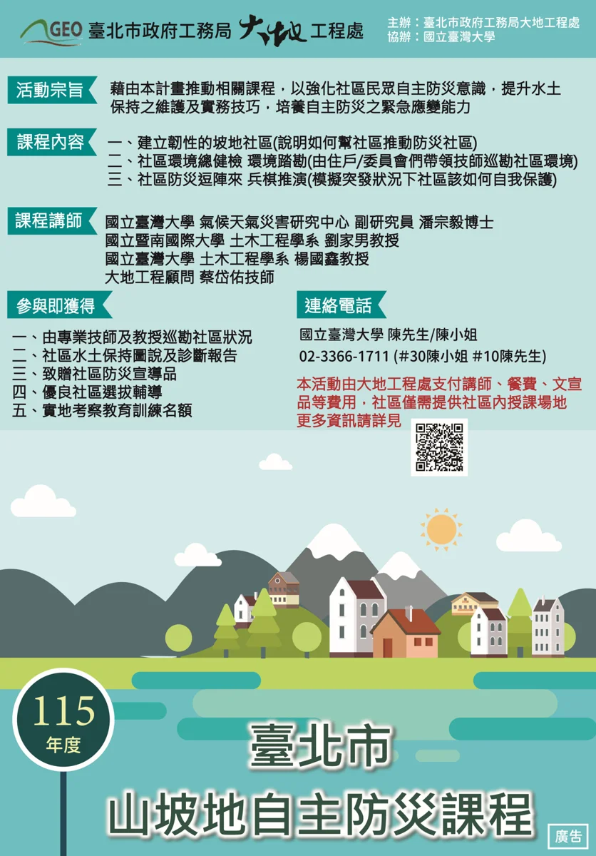 【防颱總動員】巴威颱風逼近!北市山坡地社區快報名「自主防災計畫」護家園