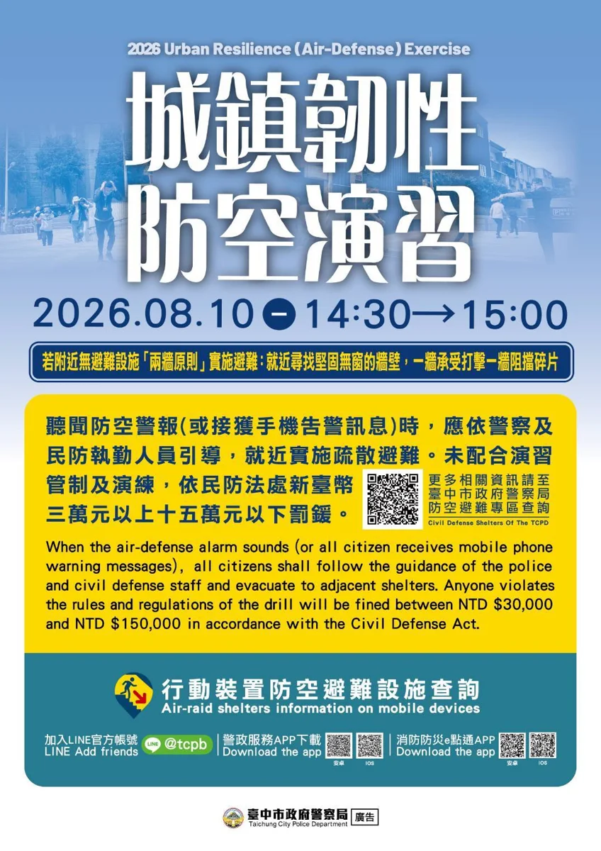8月10日中部防空演習登場!中捷正常營運「只進不出」,防網路降速建議帶實體票卡