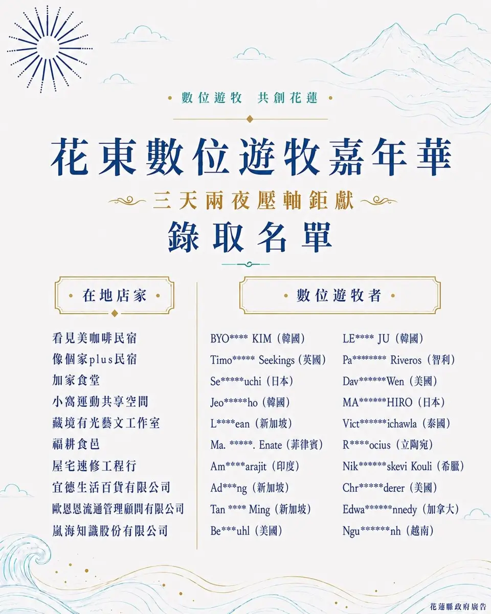圖片來源:花蓮縣政府