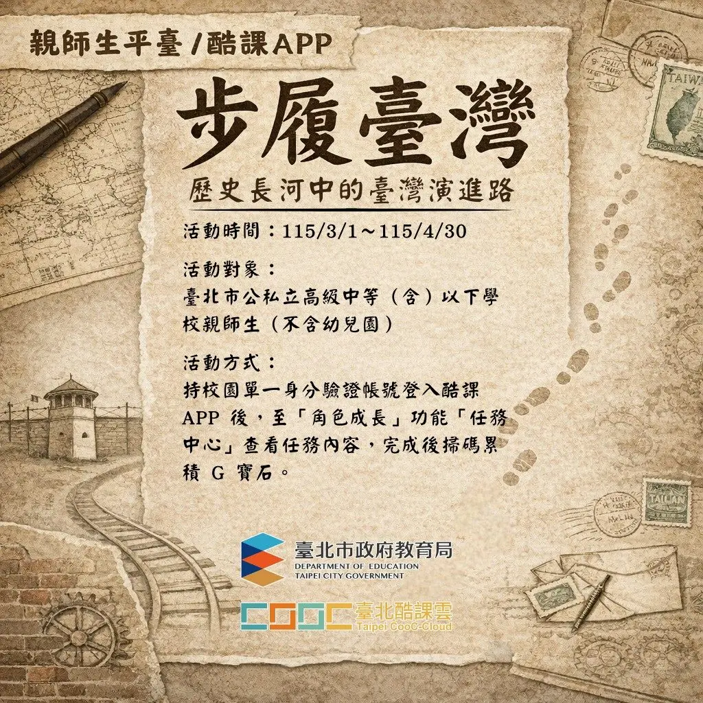 台北「步履臺灣」開跑!用酷課APP逛4大博物館,爽換7-11、全聯禮券