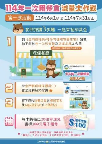 環保局推「一次用餐盒減量」：金門限時活動登場