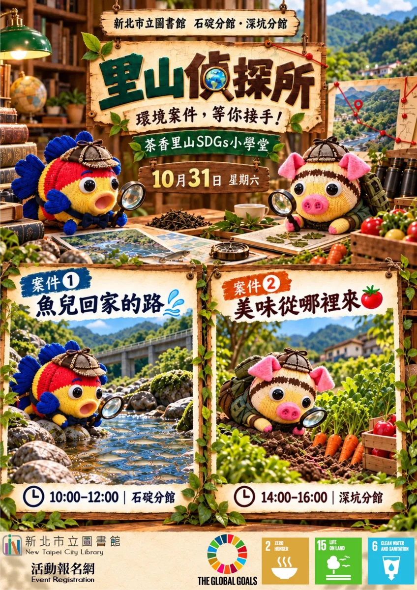 [2026最新] 化身生態小偵探！新北市圖石碇與深坑分館推SDGs免費手作活動