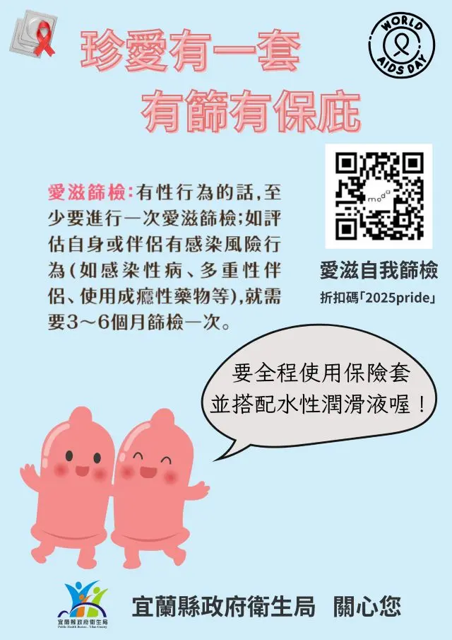宜蘭響應世界愛滋日!衛生局推「在家快篩」優惠,U=U觀念大公開