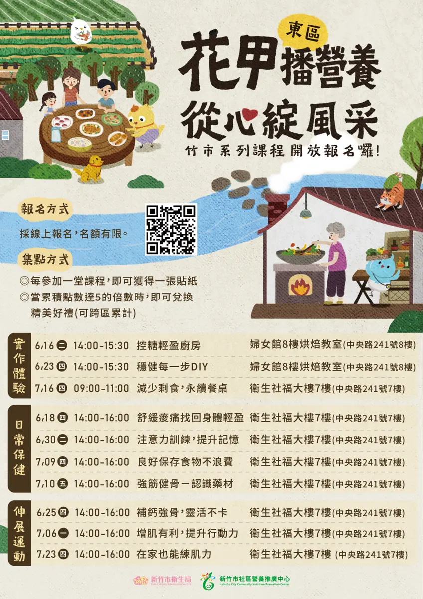 新竹長輩快看!30堂免費健康課6月開跑,還能集點換好禮、體驗農場樂!