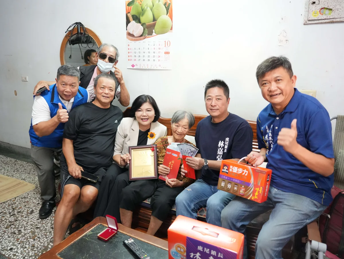 重陽節前夕送暖!雲林縣長張麗善親訪7位百歲人瑞 106歲阿公曝長壽秘訣
