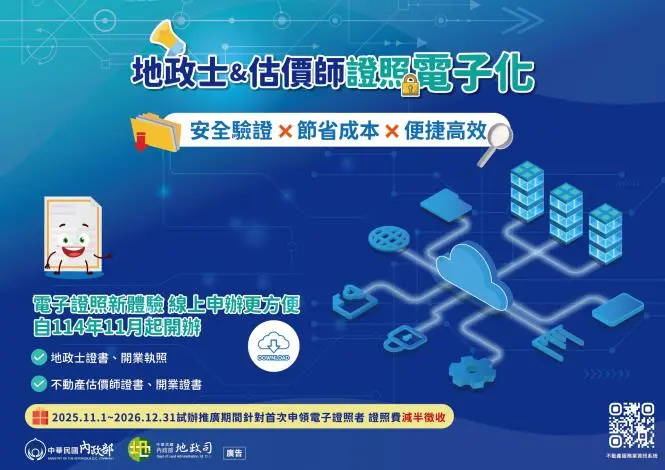 苗栗縣不動產估價師證書數位化!11月起線上申辦,規費限時減半