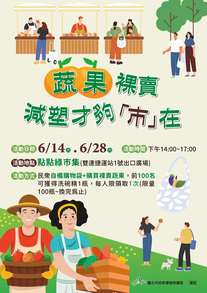 臺北點點綠市集推減塑購物