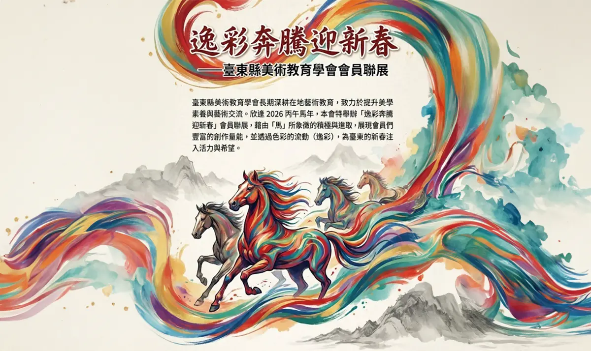 台東「逸彩奔騰」馬年特展登場！金剛寺藝文中心免費開放至5月