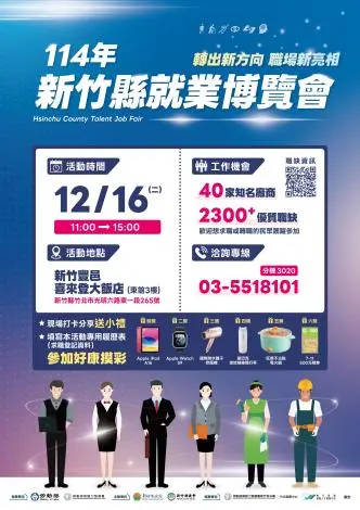 新竹年底最大徵才!逾2300職缺在喜來登登場 抽iPad、Apple Watch攻略公開