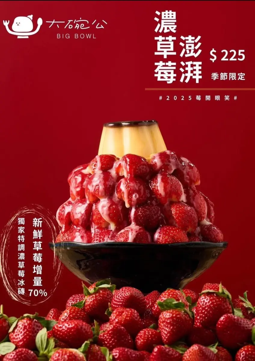 🍓 草莓季來了!大碗公「濃草莓澎湃」限定登場!