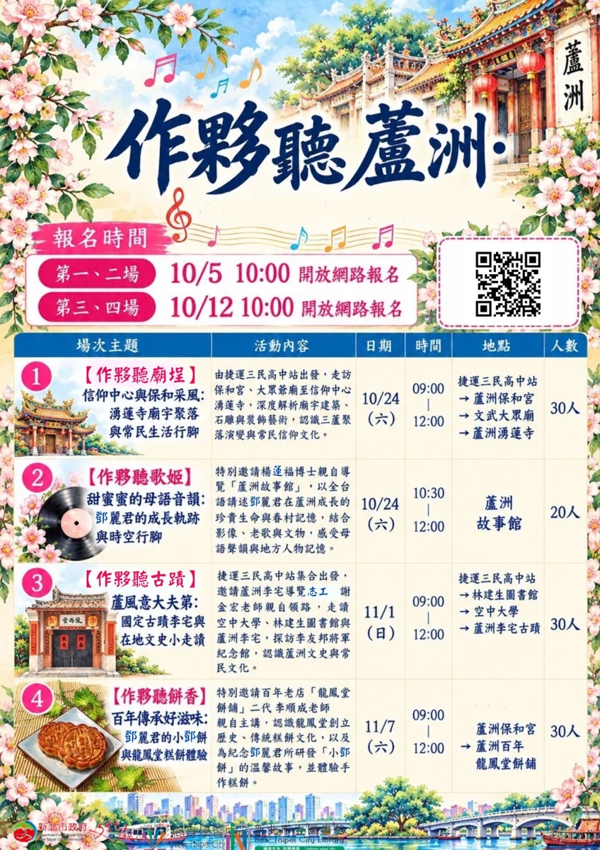 【蘆洲走讀攻略】跟著在地達人探訪鄧麗君故鄉!4大免費文史導覽開放報名中
