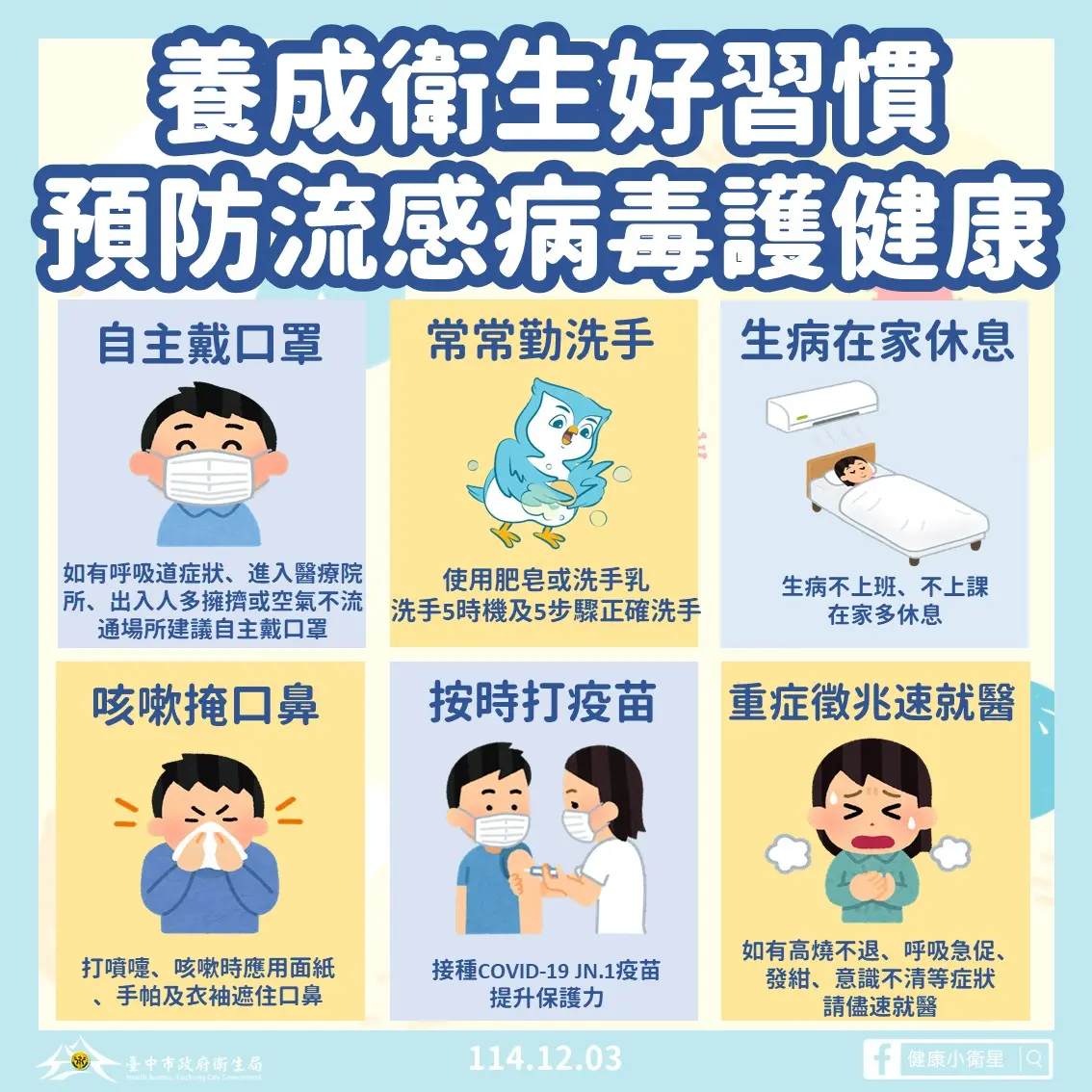 台中流感單週破萬人!A型H3N2成主流 衛生局籲:年底聚會前快打疫苗