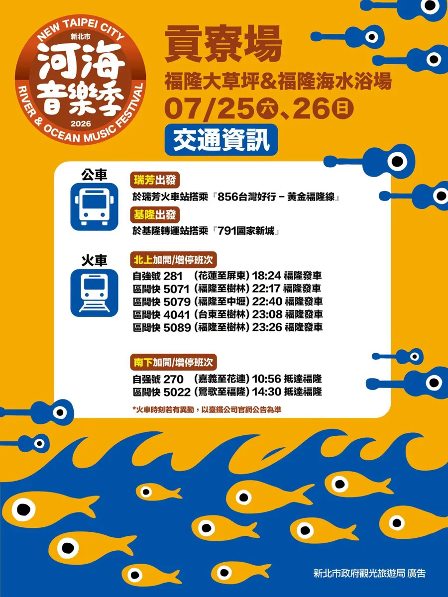 2026新北河海音樂季週末福隆開唱!交管懶人包與大眾運輸攻略大公開