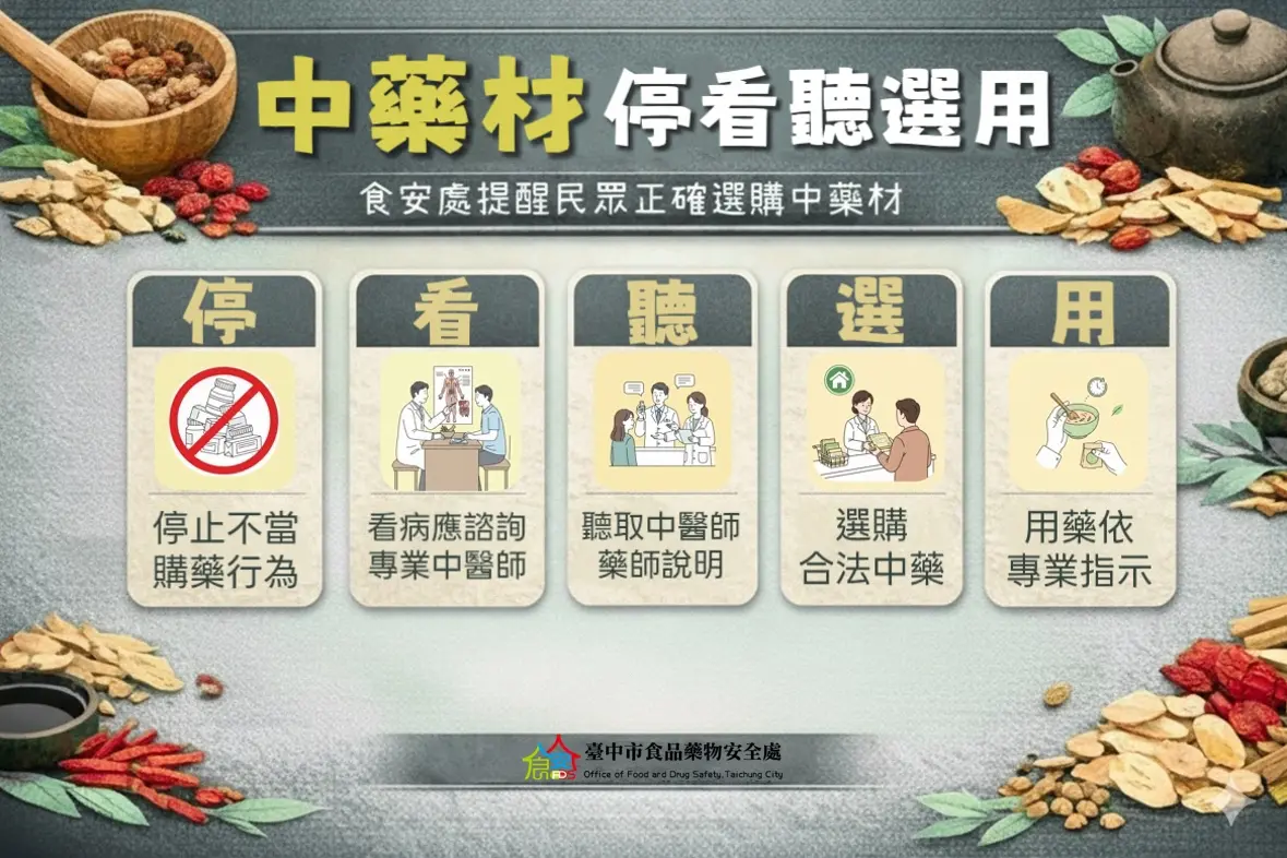 台中冬令進補注意!食安處抽驗70件中藥材,驚見「枇杷絲」重金屬鎘超標