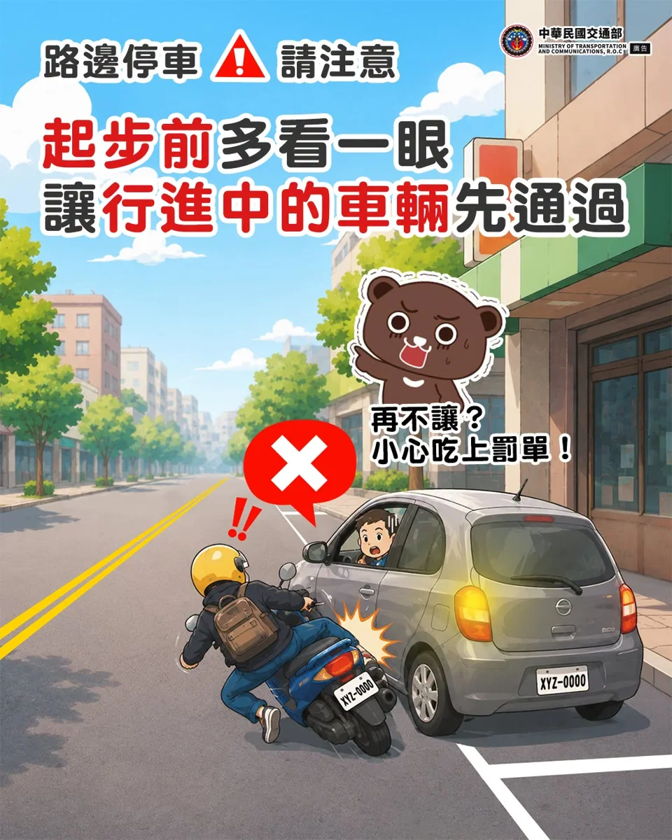 路邊停車起步要注意!交通隊提醒「做這1動作」免吃罰單