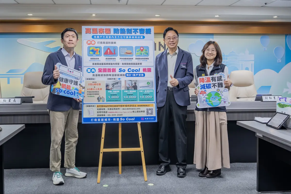 桃園首創「降溫節能補助」今起開跑!家有長輩幼童最高省萬元,3大補助方案、申請攻略一次看